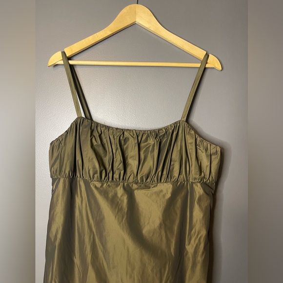Antonio Melani Olive Green Laser Cut Dress 14 - Picture 5 of 9